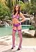 Women's Fence Net Bra Top And Garter Belt With Lace Up Detail (Neon Purple;One Size)