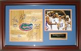 Florida Gators Starting Five signed 1' by 1' Replica Parquet Floor