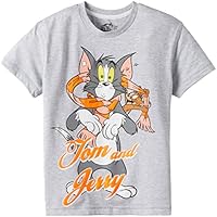 Tom and Jerry Boys' T-Shirt (TJ0DBT782_LT Grey Melange_7 - 8 years)