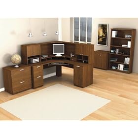 Corner Desk Set 4 in Tuscany Brown - Elite - Bestar Office Furniture - 68853-63 by Bestar Furniture