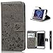 iPhone 6S Case, YOKIRIN PU Leather Case Butterfly Flowers Case with Magnetic Flip Card Holders for iPhone 6S iPhone 6 (Gray)