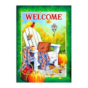 Regular Sized Flag Fall Adirondack Chair by