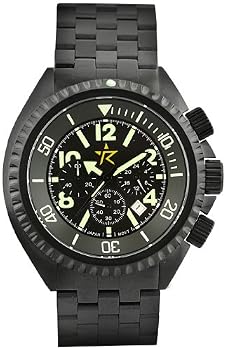 Rogue Warrior Avenger Black Stainless Steel Band 200M Chronograph Watch