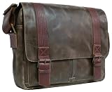 UBERBAG TROOPING THE COLOUR LEATHER MILITARY BROWN MESSENGER BAG