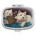 Westie West Highland White Terrier Dogs Teddy Bear Rectangle Pill Case Trinket Gift Box