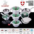 16 tlg. Exklusives Kochtopf-Set, Edelstahl mit Sandwichboden