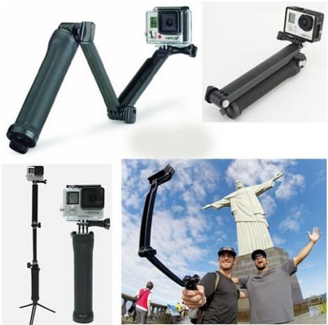 Coobay 3-way Stick Bracket Hand Grip Arm Tripod Mount for Gopro Hero 4/3+/3/2/1 SJCAM Xiaomi Yi Camera