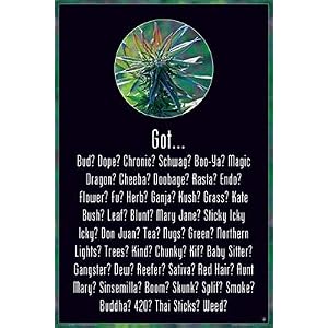 Got Weed? (Names) Black Wood-Mounted Art Poster Print - 24