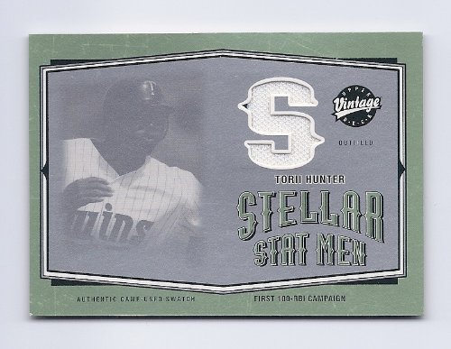 2004 Upper Deck Vintage Stellar Stat Men Game Used Jersey #38 Torii Hunter Minnesota Twins