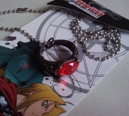 Fullmetal Alchemist Red Ring necklace RARE