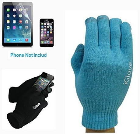 Nacodex® 2pcs/pair Iglove® [ Free Size ] Cool Screen Touch Gloves Warm Unisex Winter Gloves for Apple Iphone 6 4.7'' / Plus 5.5'' / Ipad / Samsung Galaxy S5 S4 Note 4/3/2 Tablet and More Suppor [ Full Support Capacitive Screen Multi-touch ] (Sky-Blue)