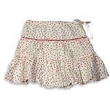 Cool Island - Girls 3 Tier Wrinkle Look Skirt, White, Red