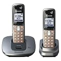 Panasonic DECT 6.0 Cordless Phone System with 2 Handsets - Black (KX-TG6412M)