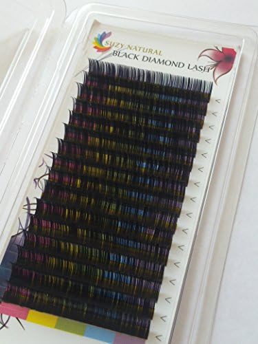 SALON GRADE ~ Black Diamond Lash ~ Individual Eyelash Extensions ~ VOLUME LASHES ~ C Curl / 0.07mm / 8-15mm ~ 16 ROWS PER TRAY ~ SOFT ~ Lightweight ~ PREMIUM EYELASHES (C/.07/13mm)