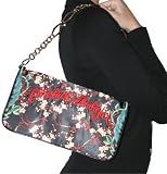 CHRISTIAN AUDIGIER Ed Hardy Womens Cherie Clutch Purse Bag Handbag Cherry Blossom Black