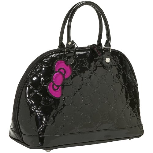 Loungefly Hello Kitty Black Patent Embossed Bag (Black)