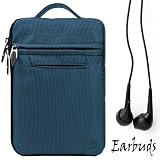 Blue Durable Nylon Protective Carrying Cover Sleeve Case For Pandigital Novel 7" Color Multimedia eReader + Includes a Crystal Clear High Quality HD Noise Filter Ear buds Earphones Headphones ( 3.5mm Jack )