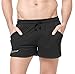 BALEAF Men's Workout Running Mesh Pocket Shorts Black Size XL