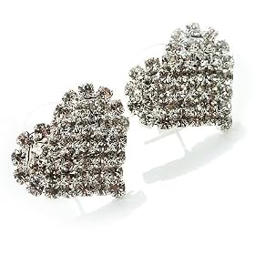 Clear Crystal Heart Stud Earrings