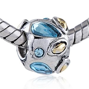 Buy December Birthstone Golden Bugle European Charm Beads - Pandora Bead and Bracelet Compatible by Pugster