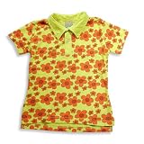 Gold Rush Outfitters - Girls Short Sleeve Flower Polo Shirt, Yellow, Orange