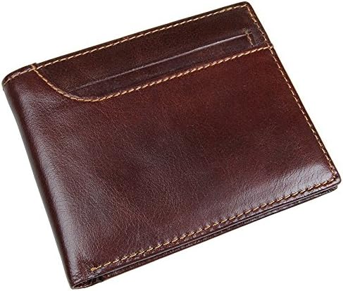 Shengweiao Men's Genuine Leather Ranger Passcase Wallet (Coffee)