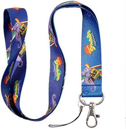 Blue Rainbow Seahorse &amp; Yellow Monster Keychain Key Chain Lanyard Straps with Mini Silver Steel Spring Clips (MCL-159)