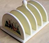 FARMYARD KITCHEN COCKEREL & HEN CERAMIC TOAST RACK