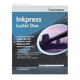 Inkpress Luster Duo, Double Sided Inkjet Paper 11x17 100 Sheets by 