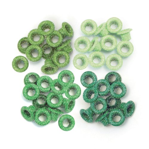 Unbekannt We R Memory Keepers 18676013 - Crop-A-Dile - Eyelets, 4 Farbt&ouml;ne &agrave; 15 St&uuml;ck, glitter gr&uuml;n