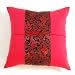 EXP Intricately Handmade Rich Crimson Cushion Cover / Pillow Sham With Silky Filigree Dragon Detail