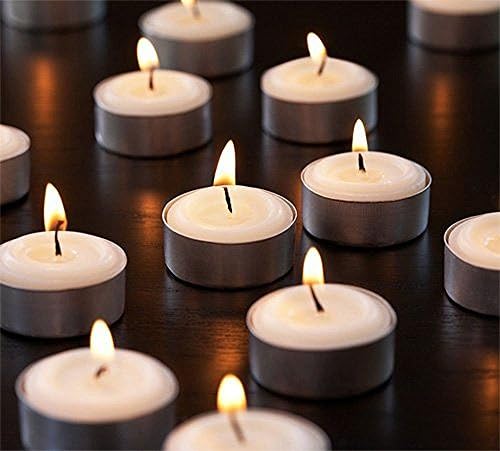 Celestte(TM) 13g Unscented Tea Lights Candles Pack of 100 Pieces (White)