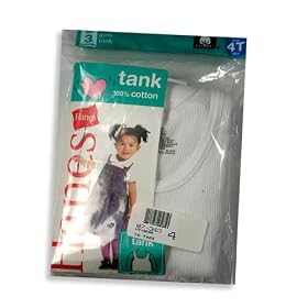 Hanes - Toddler Girls 3 Pack Tank Top Package, White, HT13GAS