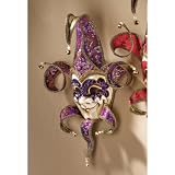 19" Italian Venetian Carnival Masquerade Purple Wall Mask Decor