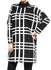 Checkered Print Lace Wool  Dress
