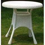 North Cape International 30 inch Round Dining Table Base with Glass Top and Woven Top