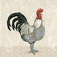 Ideal Home Range 20 Count Paper Luncheon Napkins, Mr. Rooster Cream