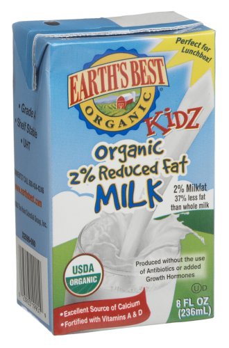 Earth's Best Milk 2% Reduced Fat Low Fat, 8-Ounce Boxes (Pack of 27)