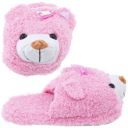 Ameta Pink Bear Animal Slippers for Girls