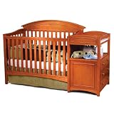 Simplicity Vienna Crib 'n Changer Combo 4-in-1 Convertible Crib in Pecan
