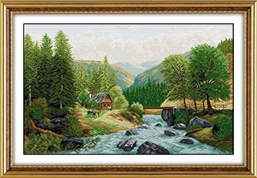 Aello Counted Cross Stitch, Bridge, River and Home - 11CT