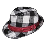 C-Princess 子ども用 リボン付き ダンスハット ヒップホップ dance 中折れハット ダービーハット (9白黒い)