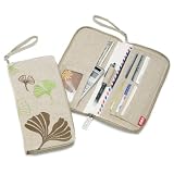 Buy Ginkgo Leaf Linen Money Organizer - Zip Wallet