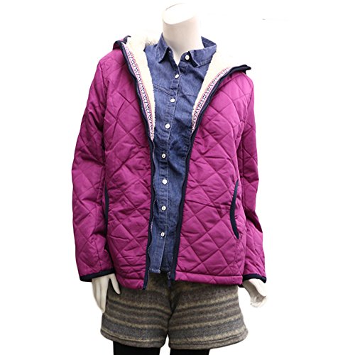 山ガールファッション 裏ボアフリース ウィンドブレーカー レディース 【18831(44168)ベージュ×オレンジ(32)M】 アウトドア 中綿キルティングジャケット マウンテンパーカー ナイロンジャケット ナイロンパーカー キルトジャケット ブルゾン