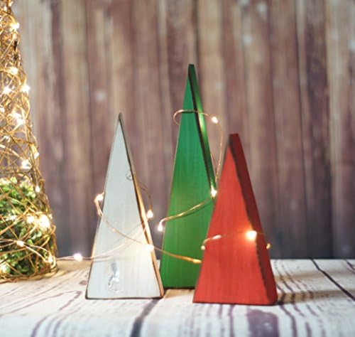 Red, Green, White, Rustic Christmas Tree, Reclaimed Wood Shelf Sitter