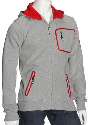 Fenchurch Herren Sweat-Hood Chrome zip-hood Kapuzenpullover, Grey Marl, L (LG) Preisvergleich