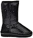 Aling 7K Little Girls Sequin Slip On Shearling Boots Black