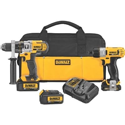 DEWALT DCK294L3 20-Volt MAX Li-Ion Hammer Drill 3.0 Ah/12-Volt MAX Screwdriver Combo Kit