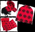 Winter Schal Set - Eisernes Kreuz (Schwarz)