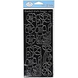 Flower-Poppy Peel Off Stickers 4"X9" Sheet-Black